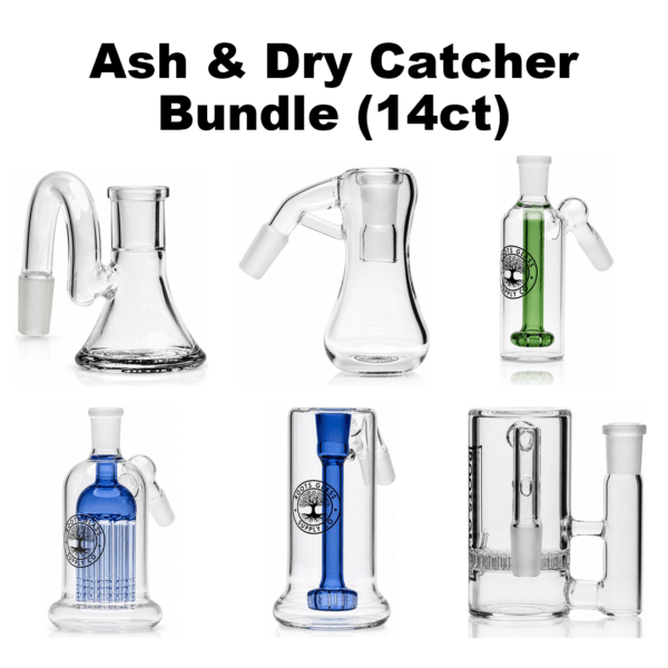Ash and Dry Catcher Bundle 14ct - Roots Glass dry catchers and percolated ash catchers