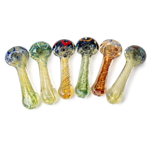 Roots Glass 4" Fritted Spiral Hand Pipe, all colors