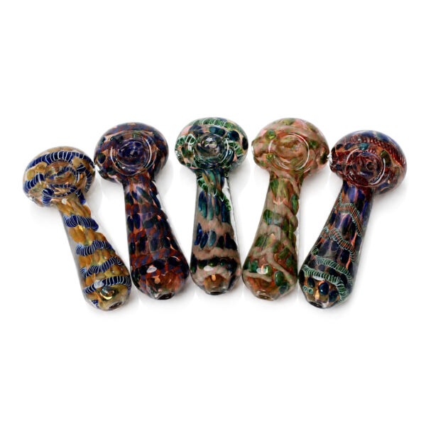 Roots Glass 5" THICK Swirled Implosion Hand Pipe, all colors